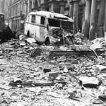 Ruins of buildings and vehicles Mohrenstrasse after allied air attacks. Bundesarchiv, Bild 183-J31347 / CC-BY-SA